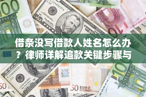 济南借条没写借款人姓名怎么办？律师详解追款关键步骤与证据链构建